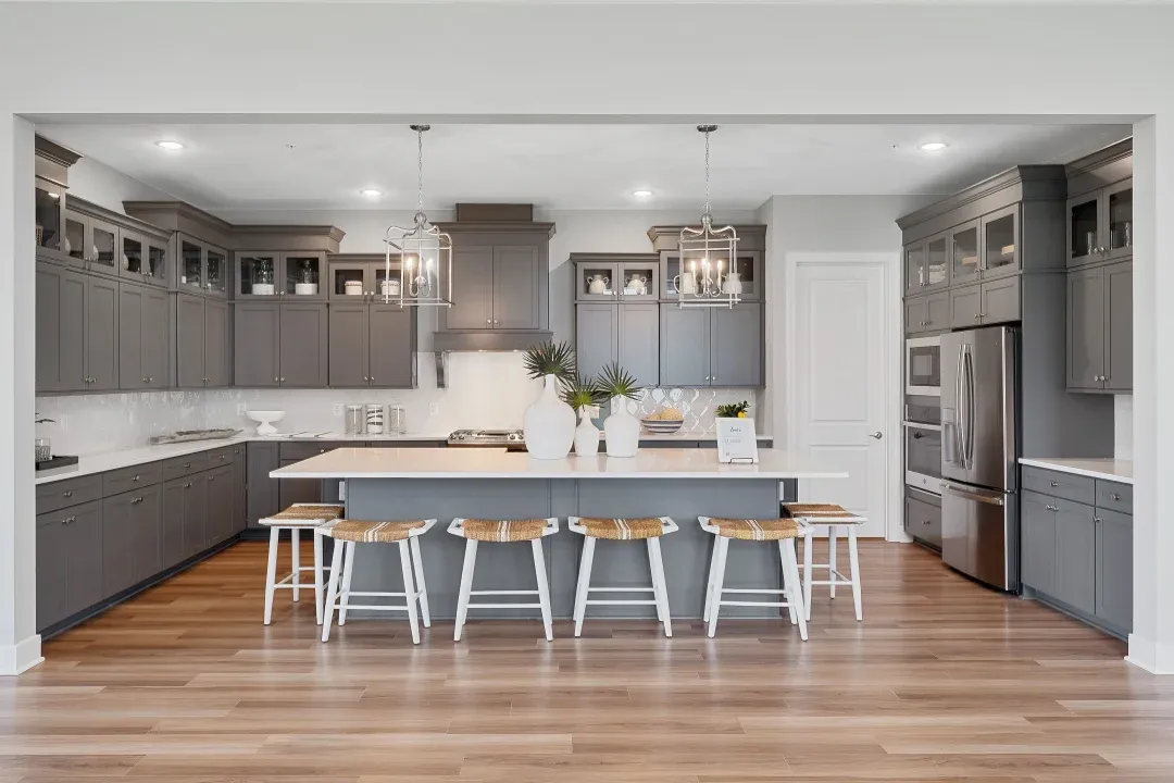 Kitchen with pendant lighting