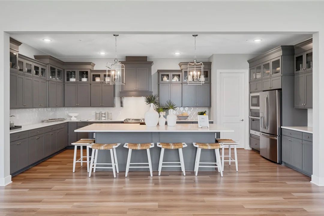 Kitchen with pendant lighting