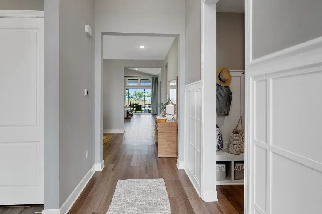 Foyer with decorative feature wall