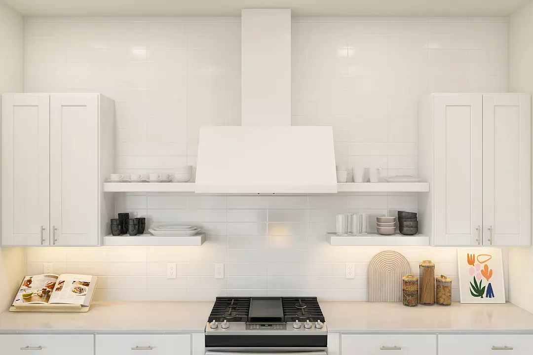 Kitchen with subway tile backsplash