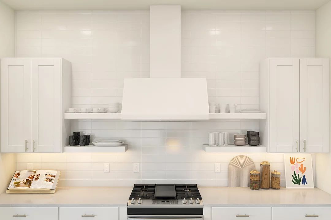 Kitchen with subway tile backsplash