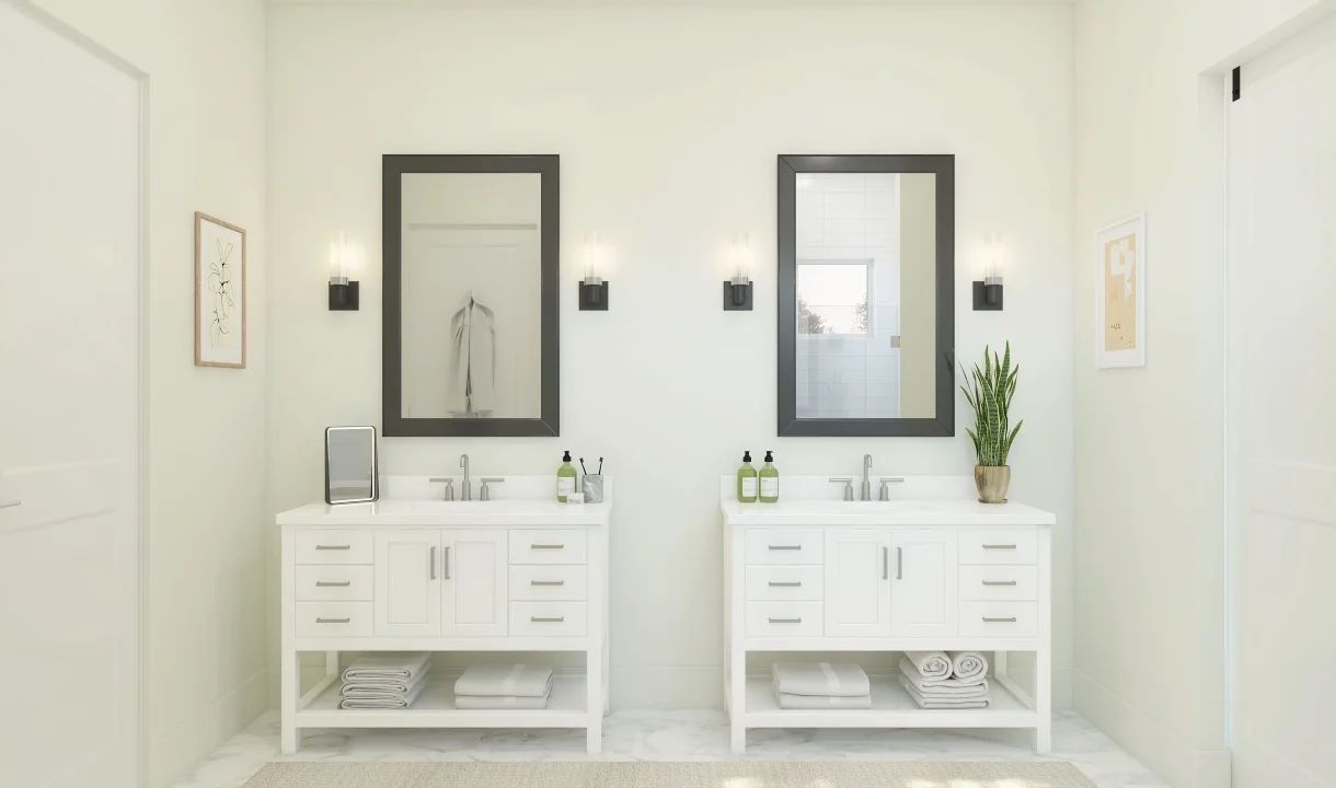 Primary bath dual vanities