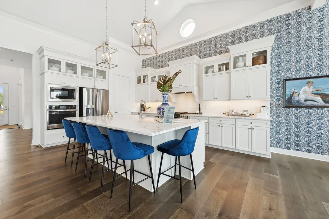 Kitchen with pendant lighting