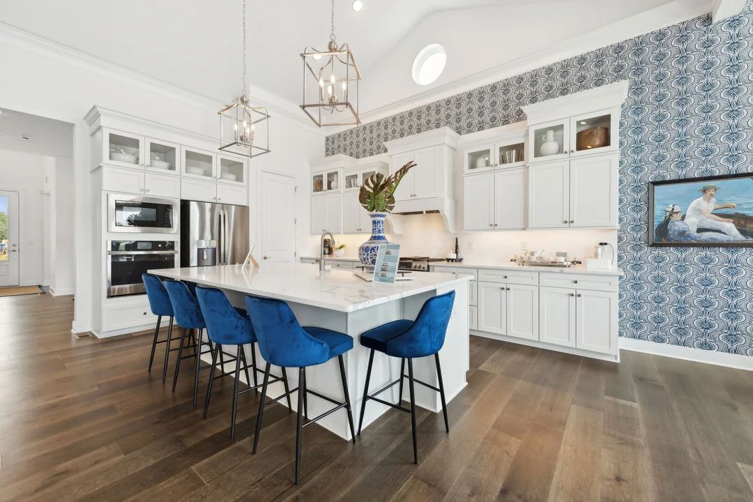 Kitchen with pendant lighting