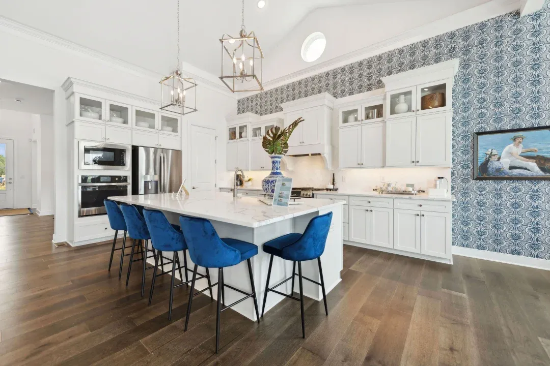 Kitchen with pendant lighting