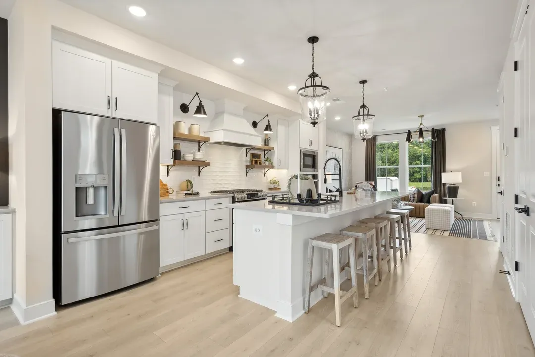 Kitchen with pendant lights