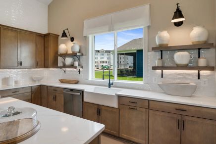 Kitchen with open shelving