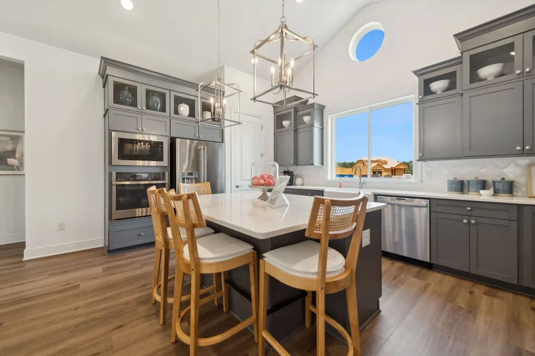 Kitchen with pendant lighting
