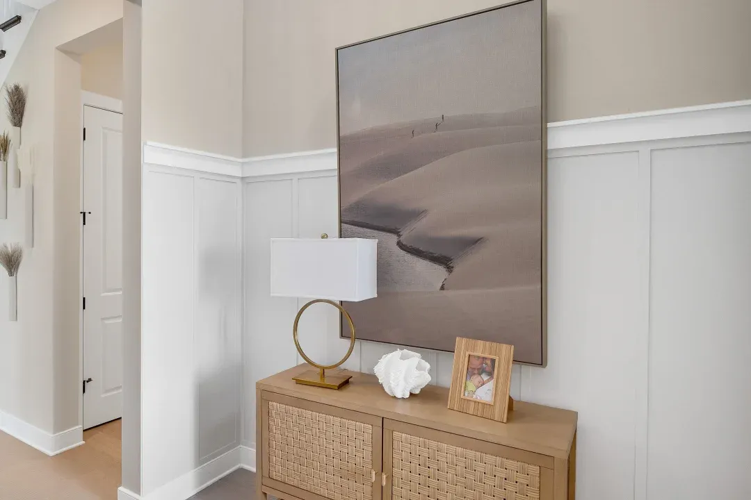 Foyer with decorative feature wall