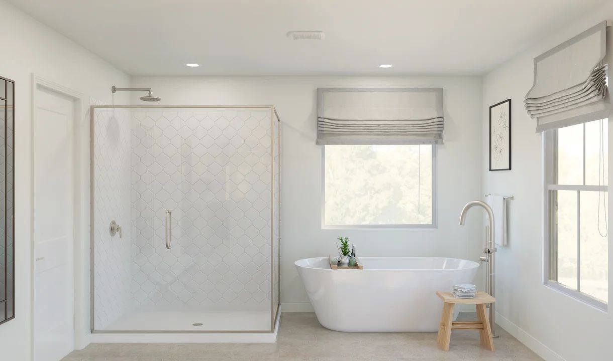 Primary bath with freestanding tub