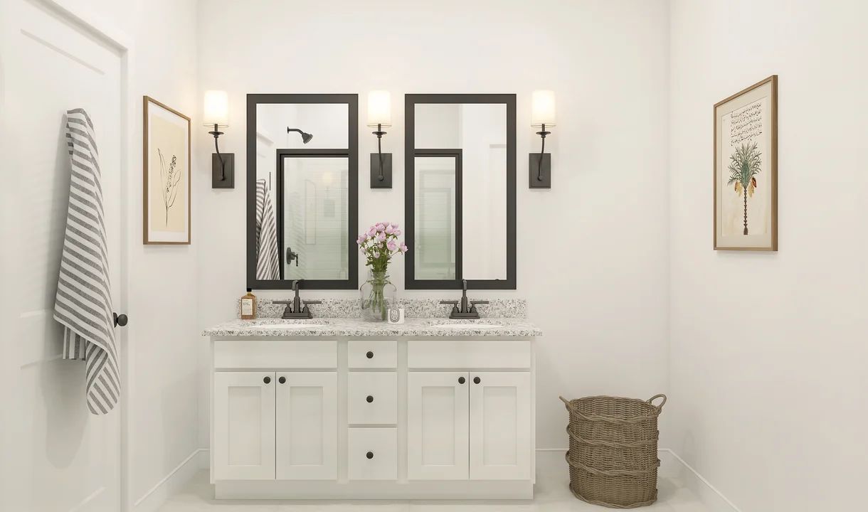 Primary bath with dual sinks