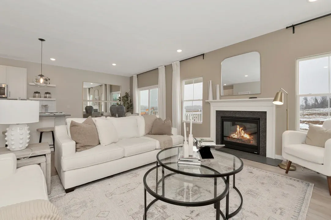 Great room with fireplace