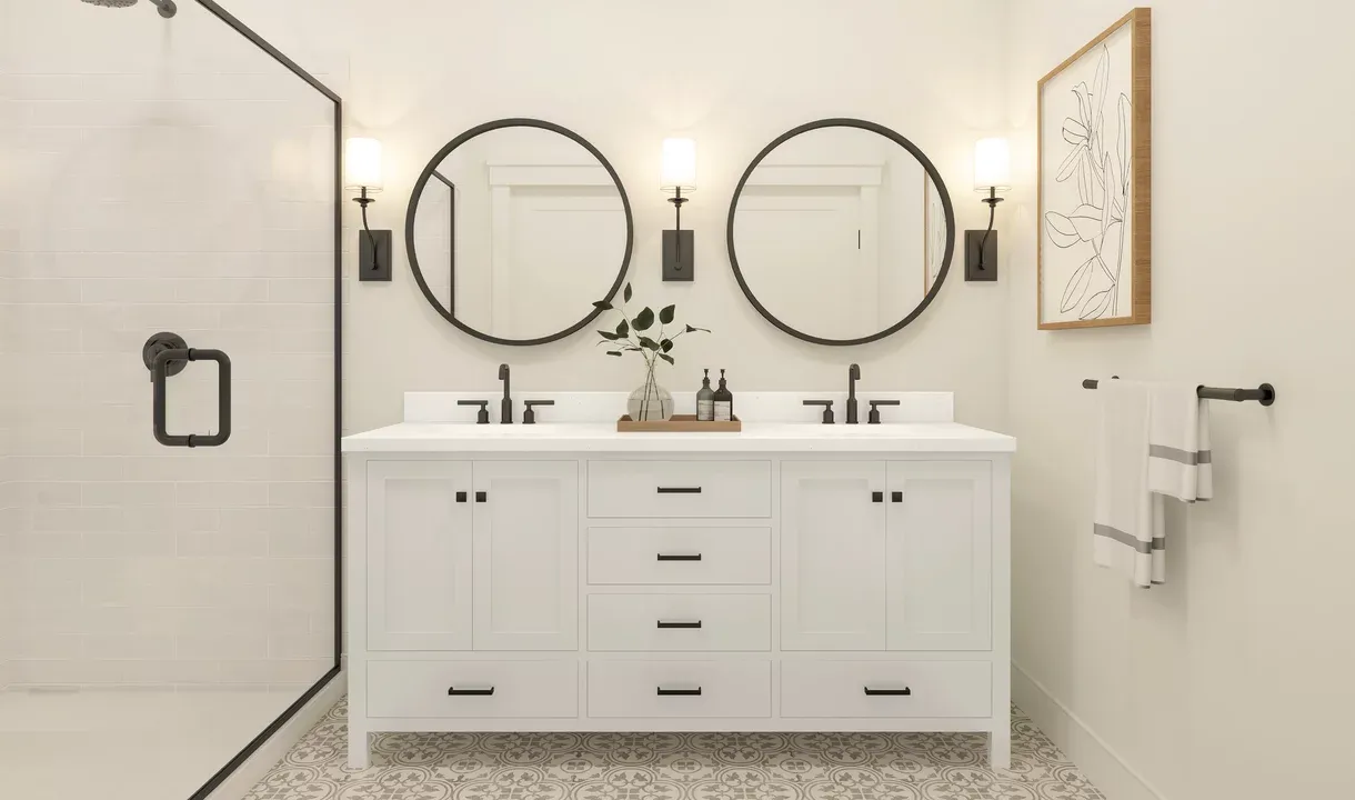 Primary bath with dual sinks
