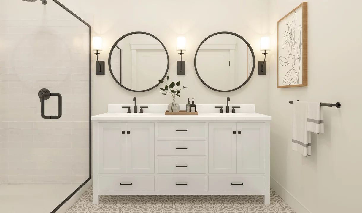 Primary bath with dual sinks