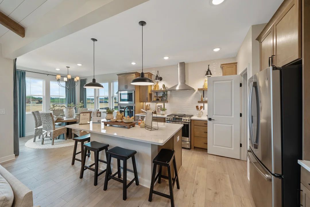 Kitchen with pendant lighting