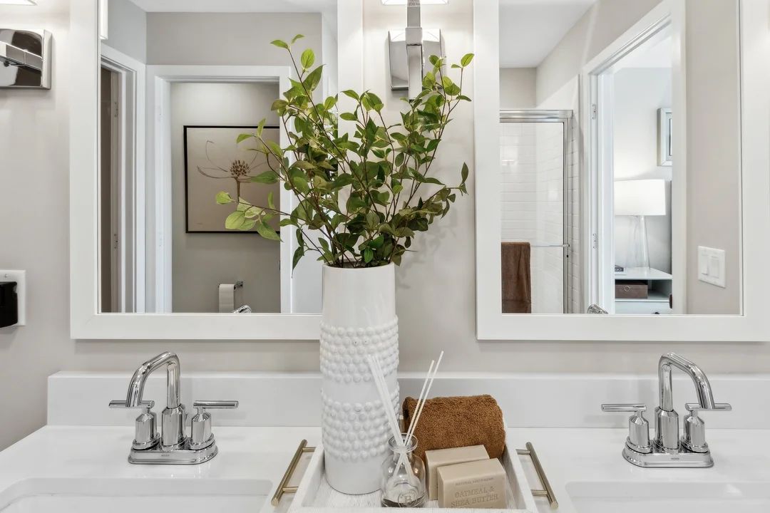 Primary bath with dual sinks for easy mornings