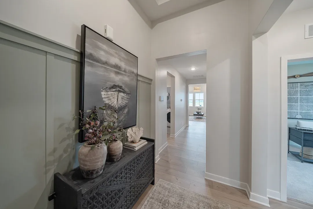 Foyer with decorative feature wall