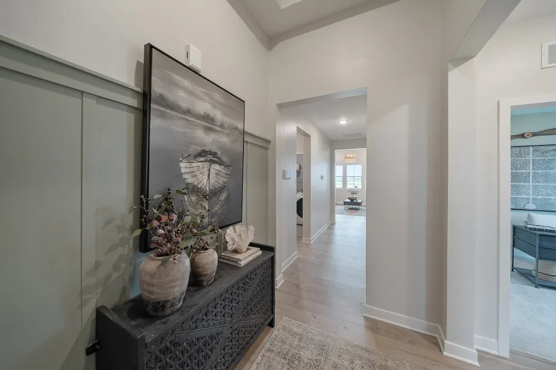 Foyer with decorative feature wall