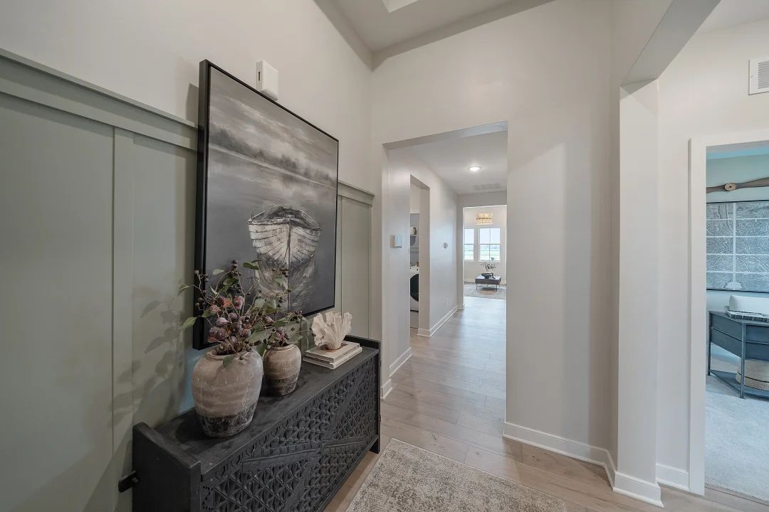 Foyer with decorative feature wall