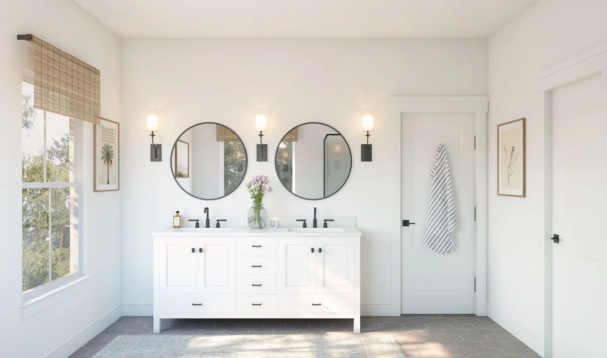 Primary bath with dual sinks