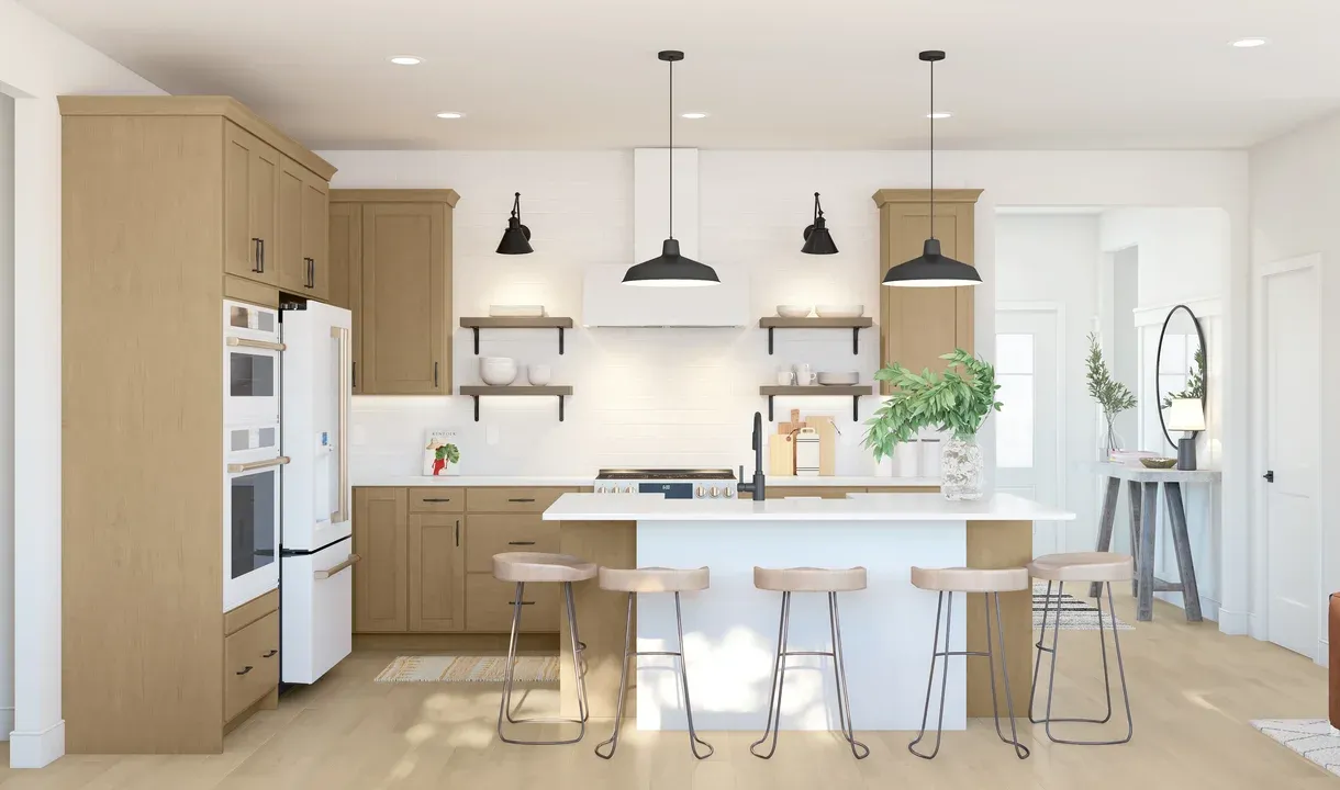 Farmhouse kitchen with professional cooking appliances