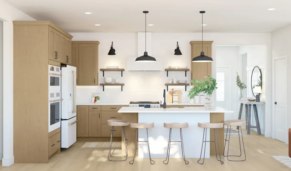 Farmhouse kitchen with professional cooking appliances