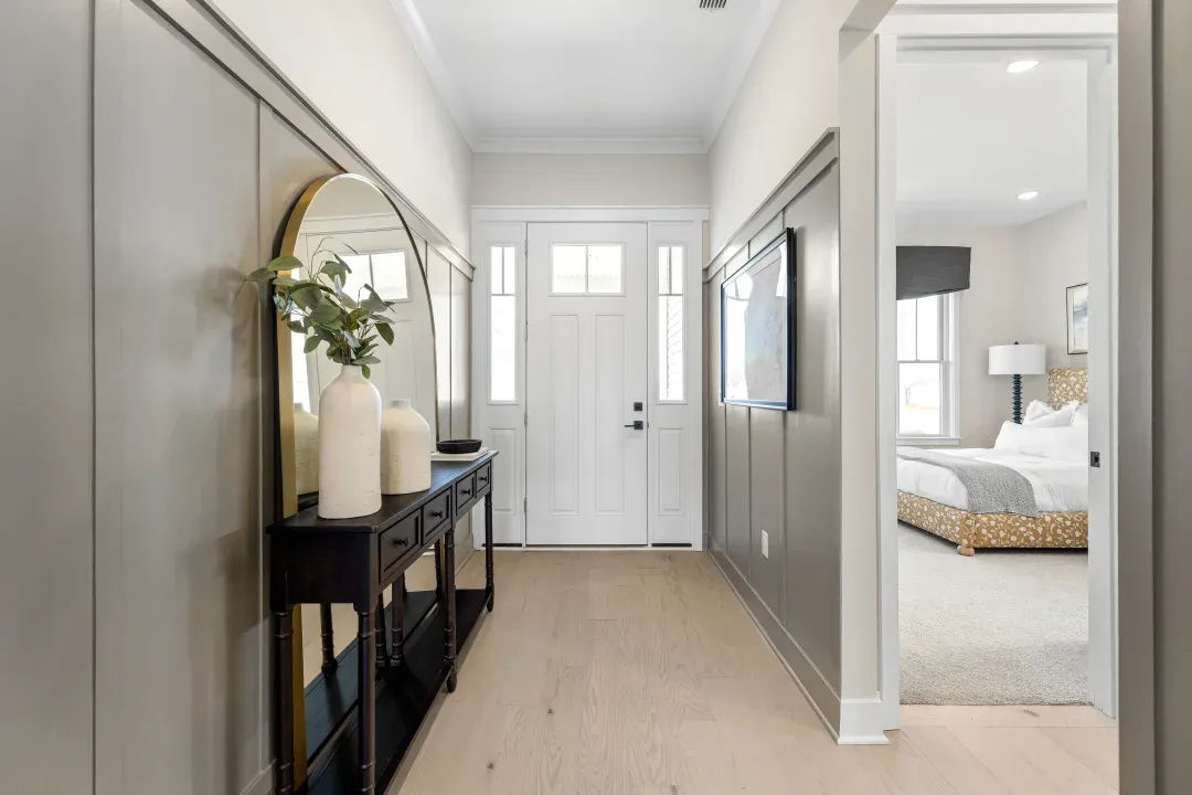 Foyer with decorative feature wall