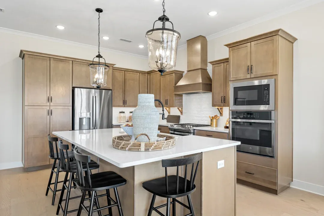 Kitchen with pendant lighting