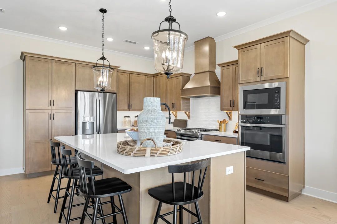 Kitchen with pendant lighting