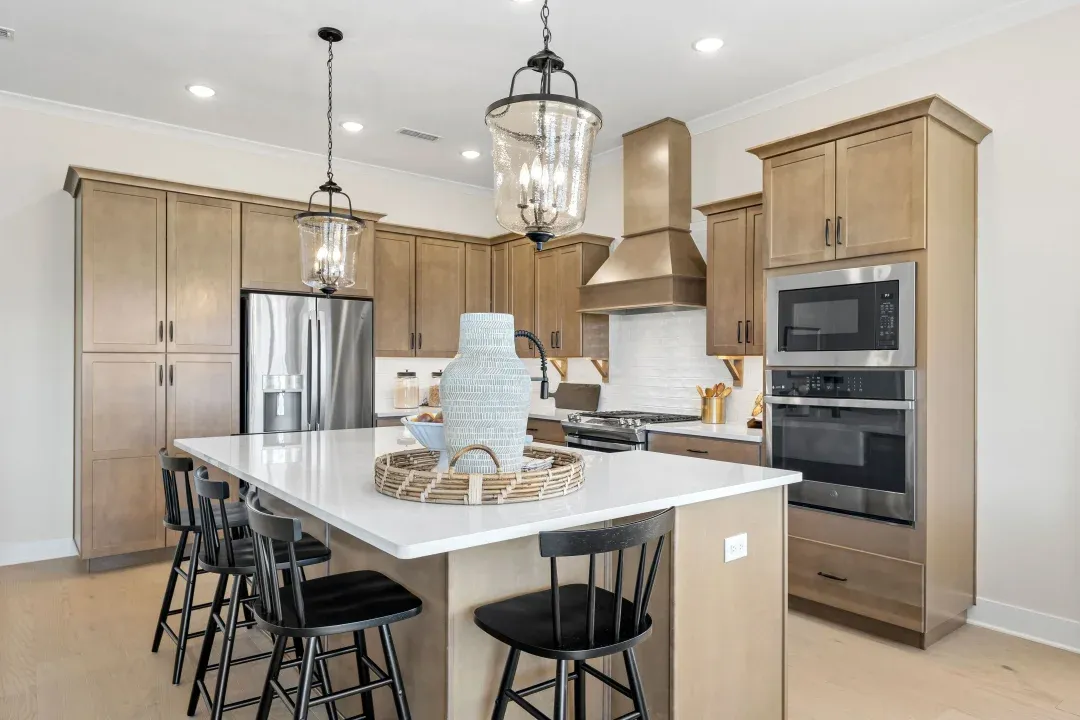 Kitchen with pendant lighting