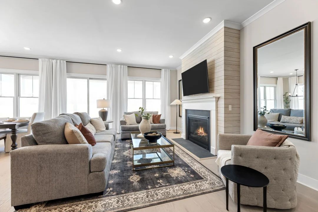 Great room with fireplace