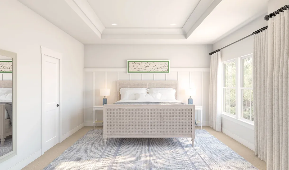 Primary suite with tray ceiling