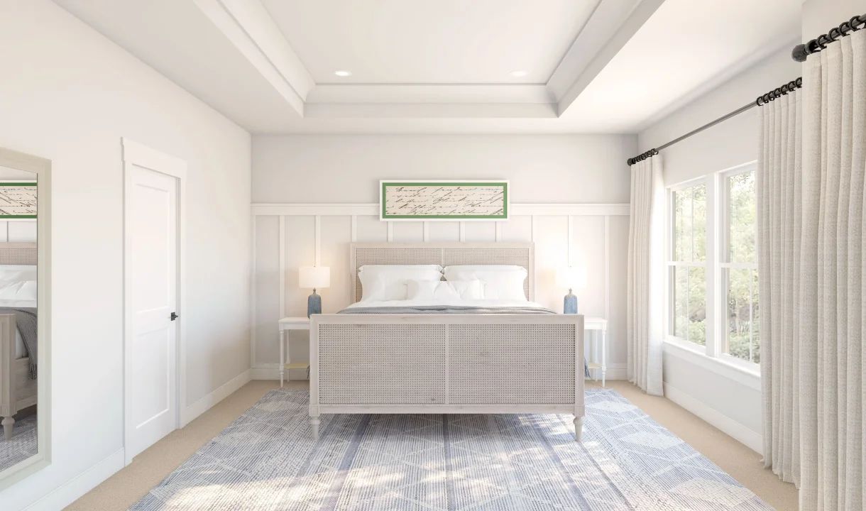 Primary suite with tray ceiling