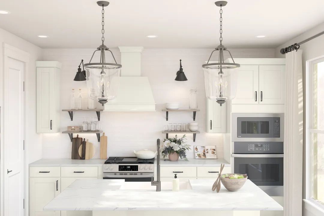 Kitchen with subway tile backsplash