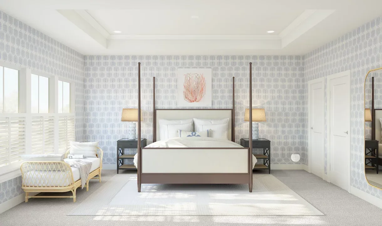 Primary suite with tray ceiling