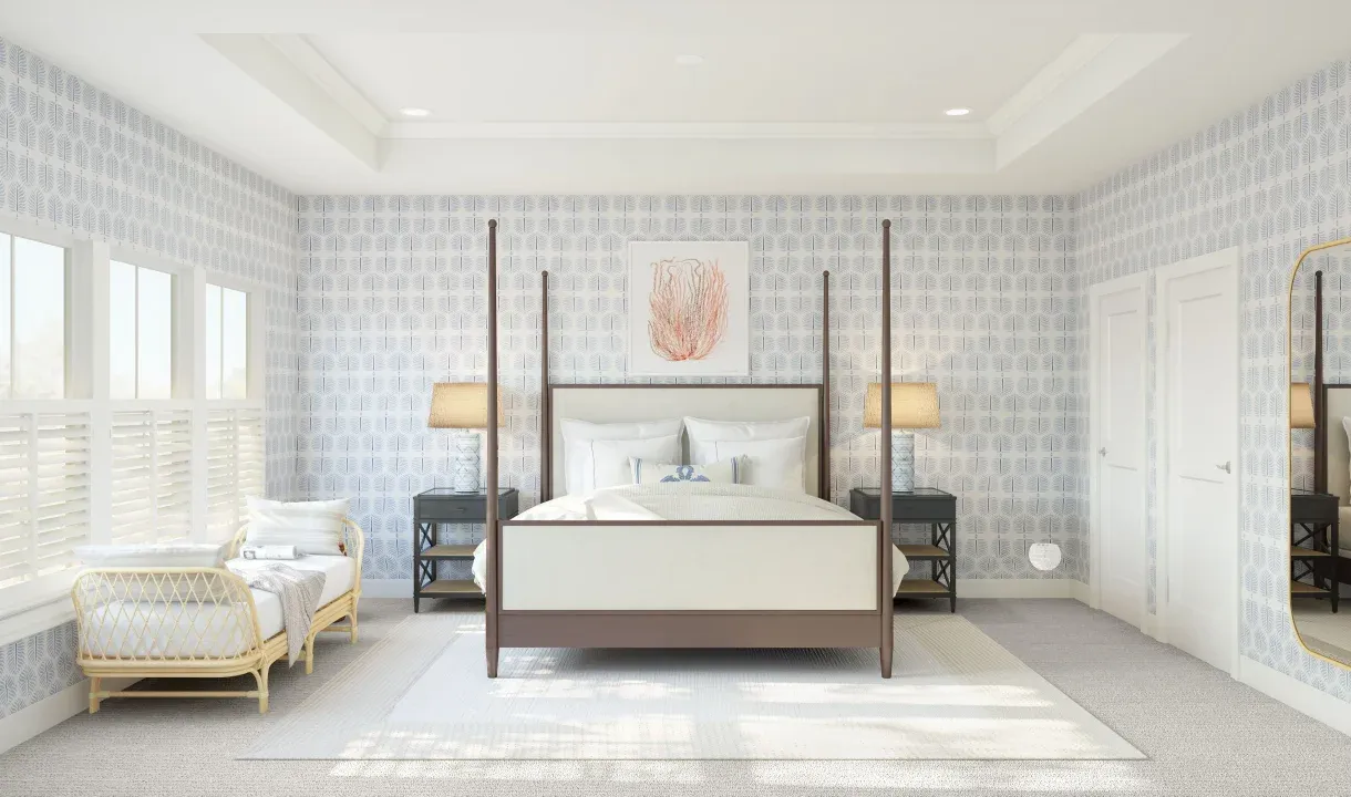 Primary suite with tray ceiling