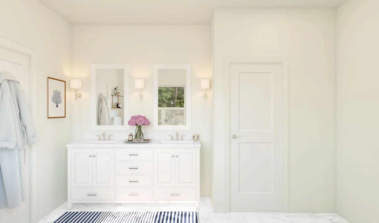 Primary bath with dual sinks
