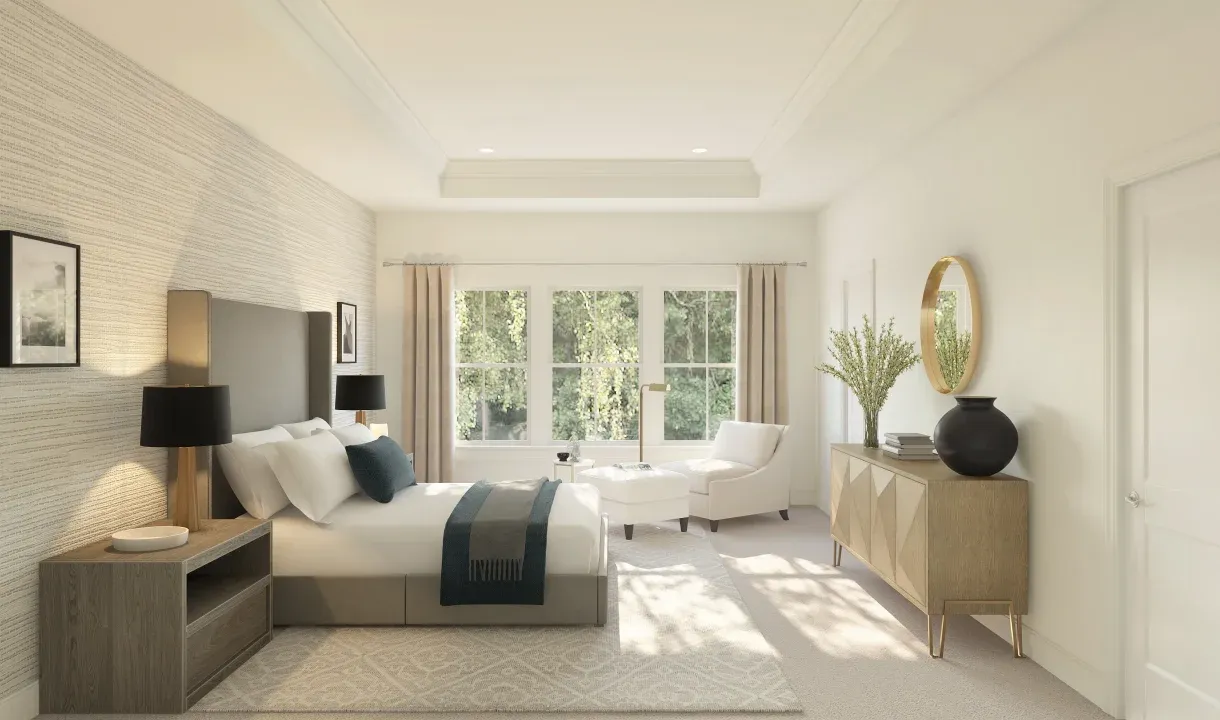 Primary suite with tray ceiling