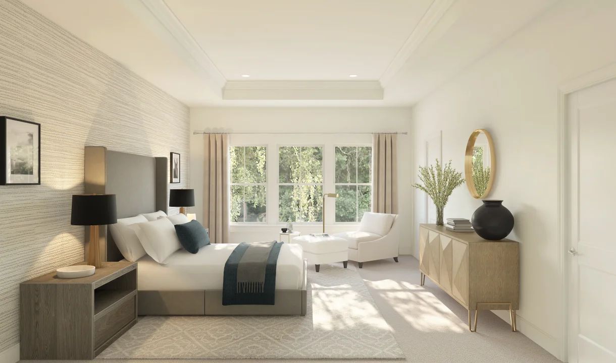 Primary suite with tray ceiling