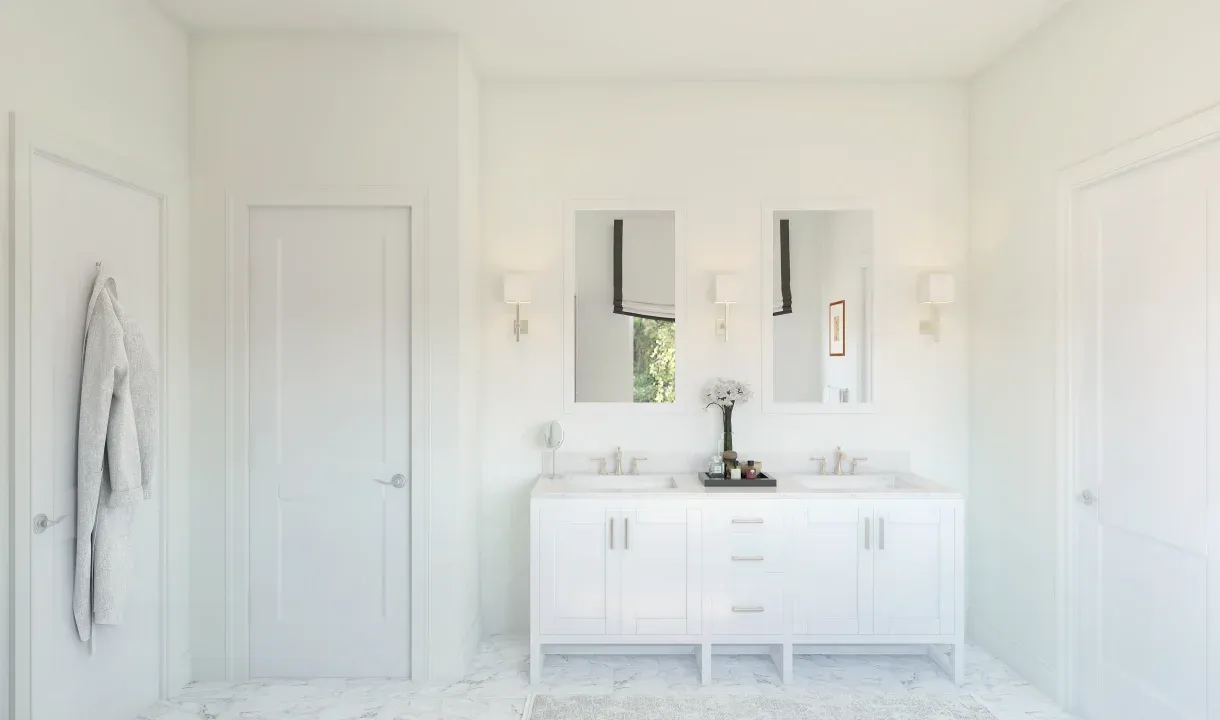 Primary bath with dual sinks