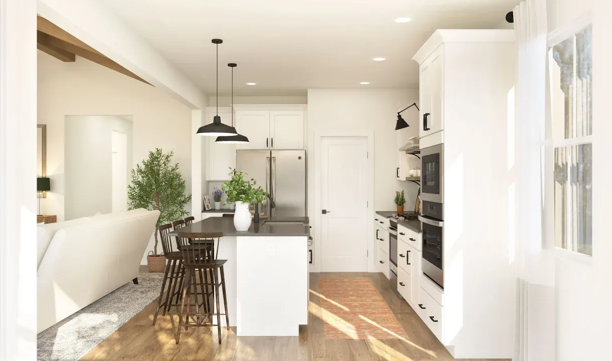 Kitchen with matte black hardware