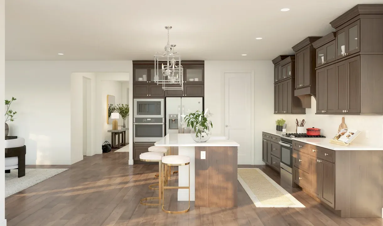 Kitchen with pendant lighting