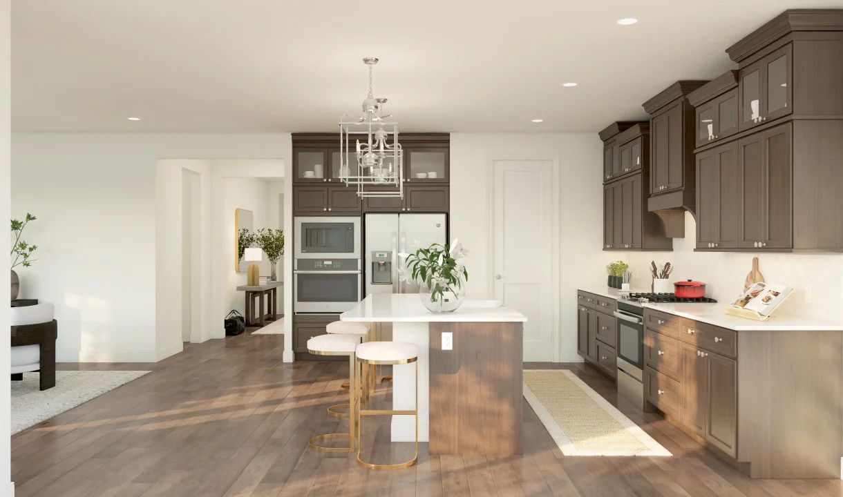 Kitchen with pendant lighting