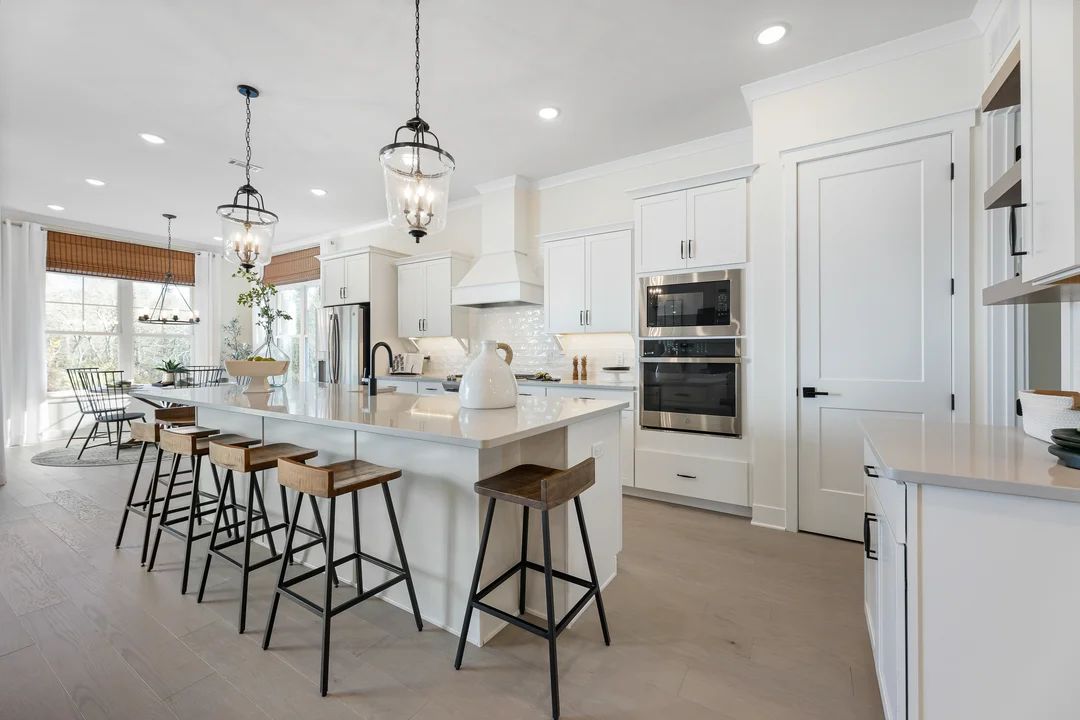 Kitchen with pendant lighting