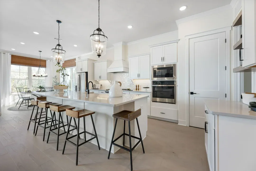 Kitchen with pendant lighting