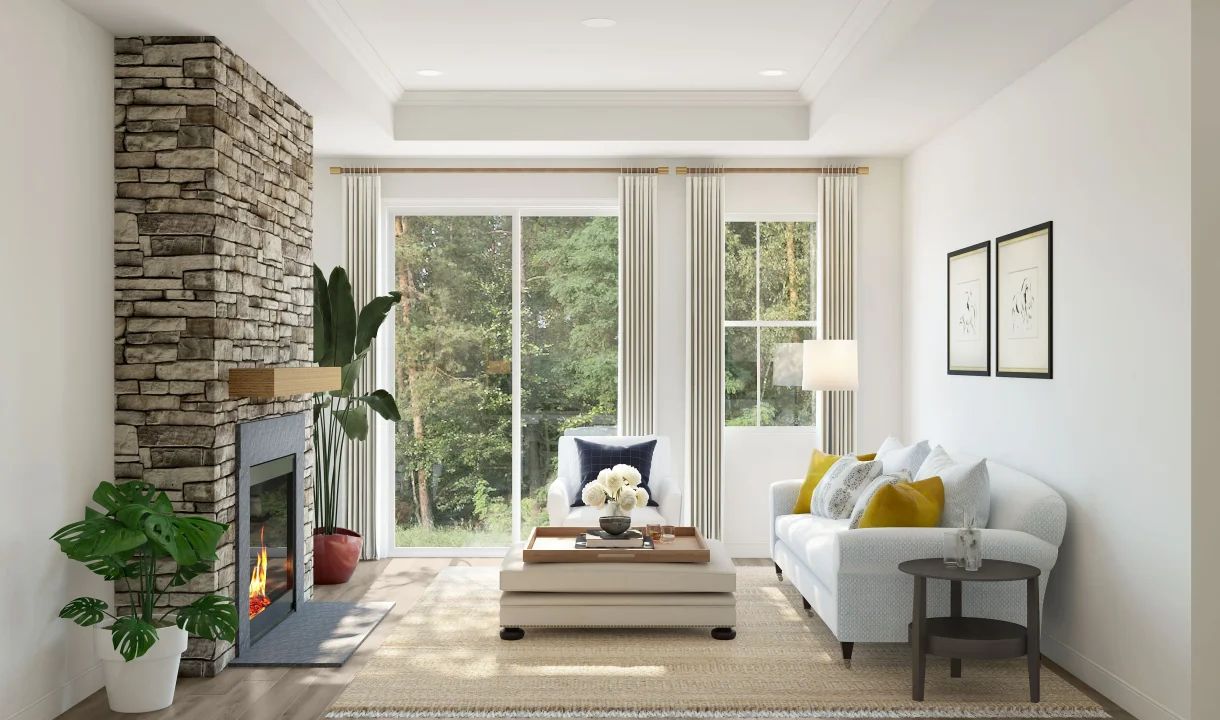 Great room with fireplace