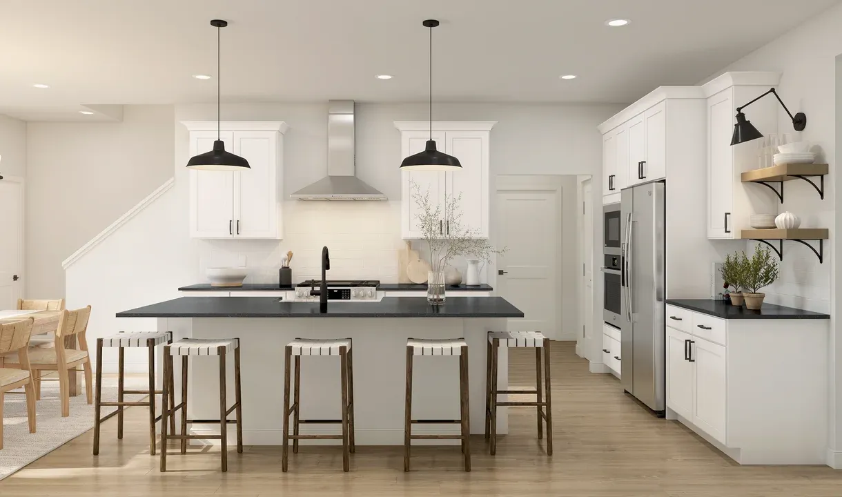 Kitchen with pendant lighting