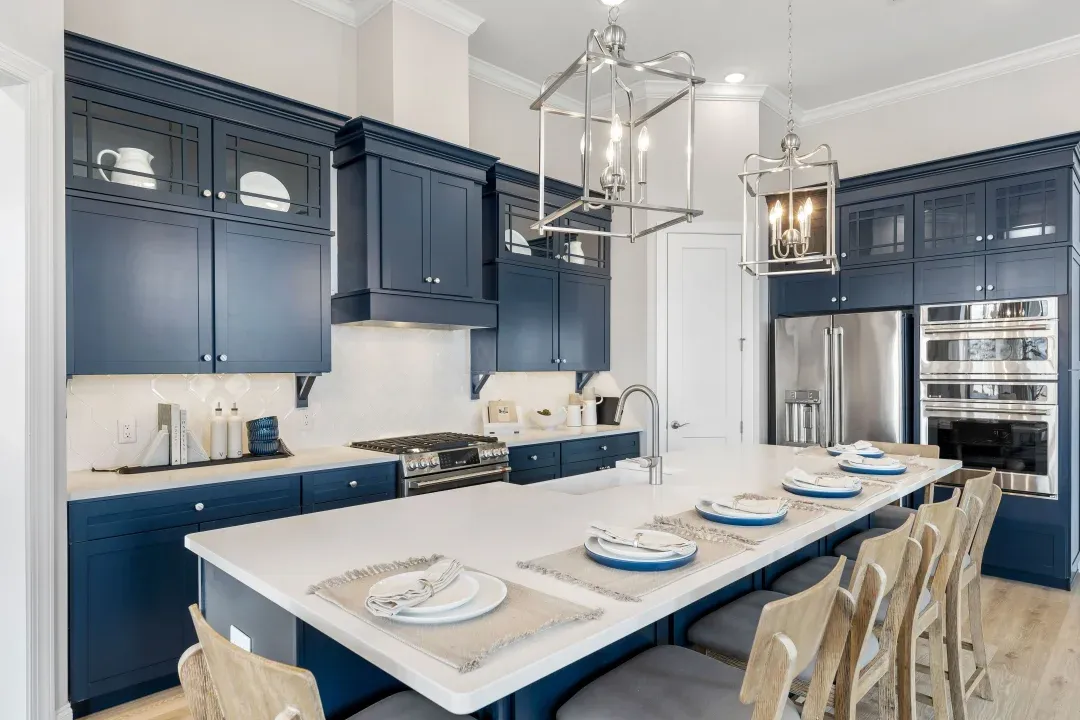Kitchen with pendant lighting