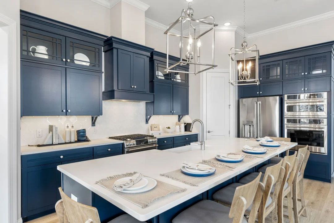Kitchen with pendant lighting