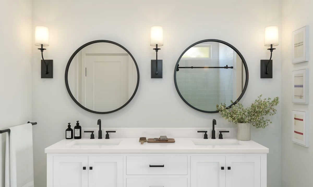 Primary bath matte black finishes